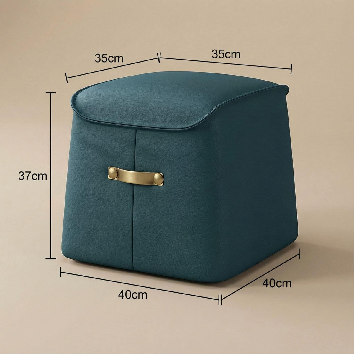 Pouf Carré Design en Cuir - Siège d'appoint & Repose-pieds