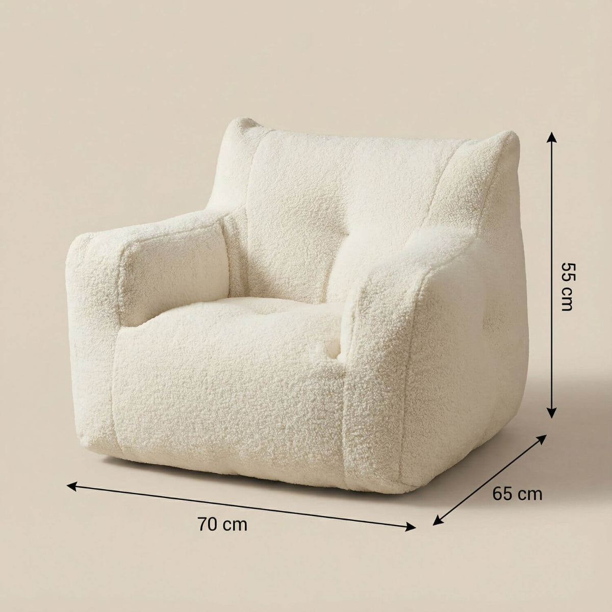 Pouf Fauteuil Enfant Bouclette Blanc