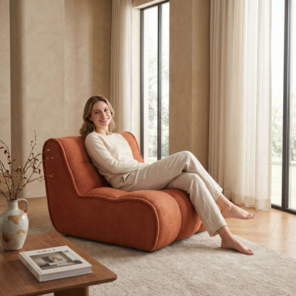 Pouf Chaise Longue Velours Floqué - Confort & Élégance