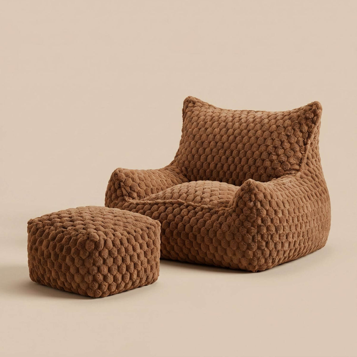 Pouf Faux Fur Marron Confort Personnalisé