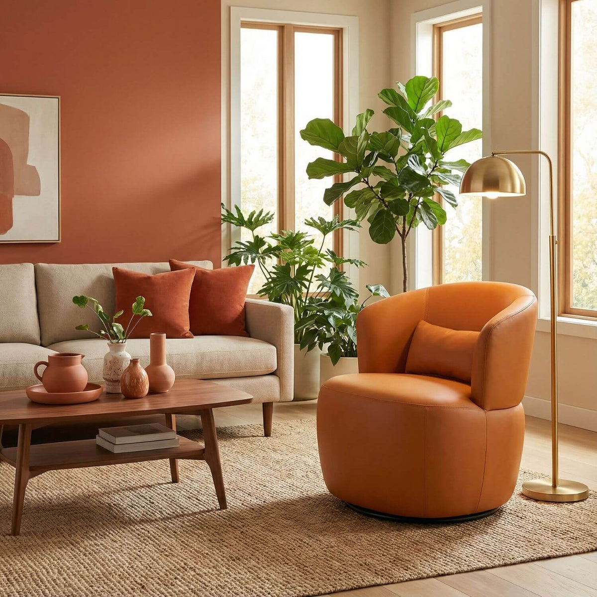 Pouf Design Cuir Blanc - Confort & Élégance