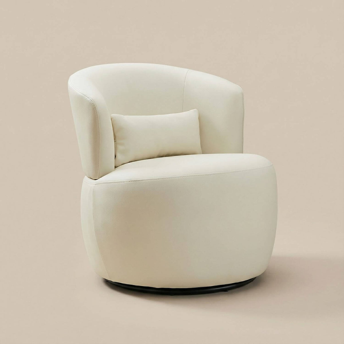 Pouf Design Cuir Blanc - Confort & Élégance