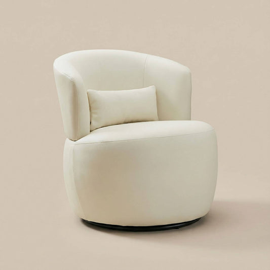 Pouf Design Cuir Blanc - Confort & Élégance