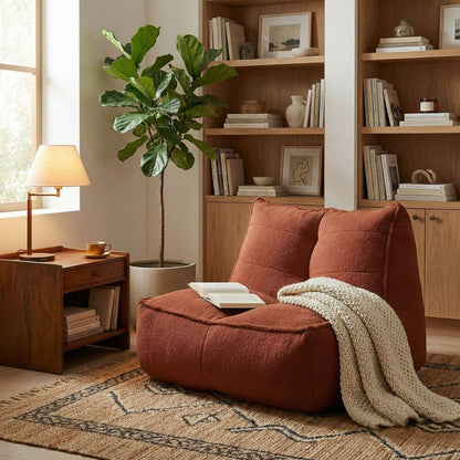 Fauteuil Pouf Coton Naturel Doux - Design Cosy