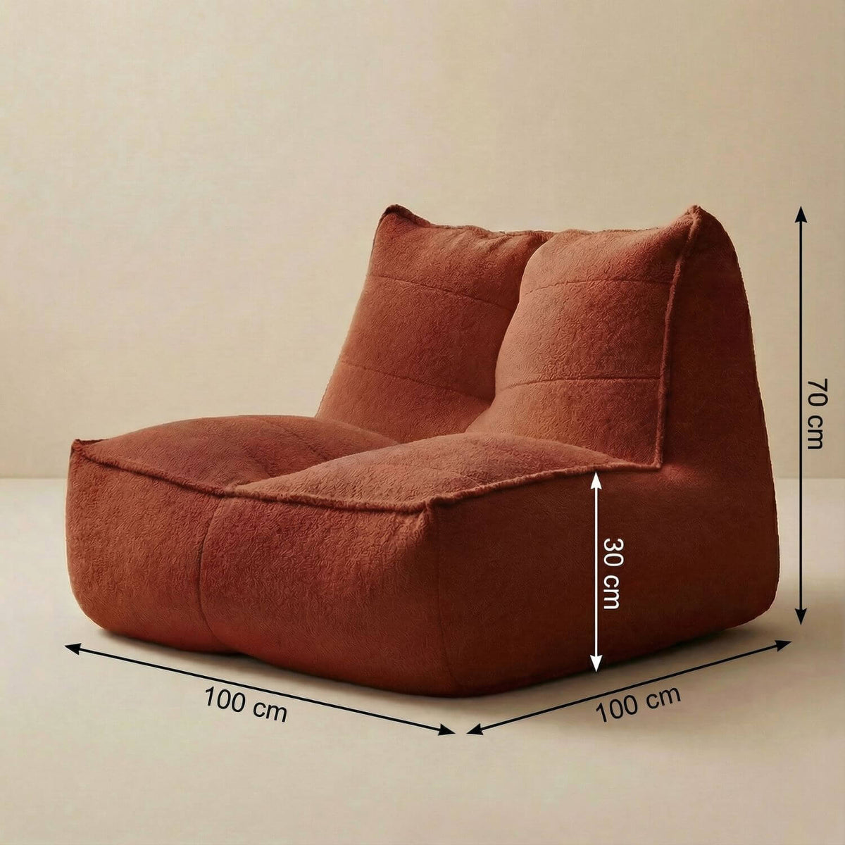 Fauteuil Pouf Coton Naturel Doux - Design Cosy