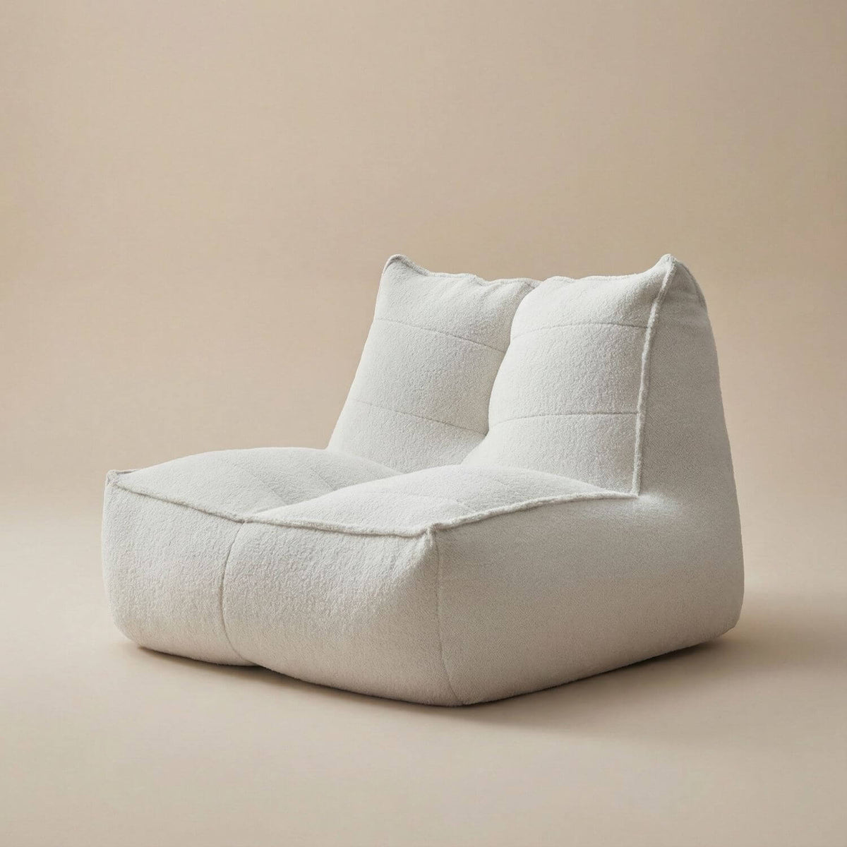 Fauteuil Pouf Coton Naturel Doux - Design Cosy