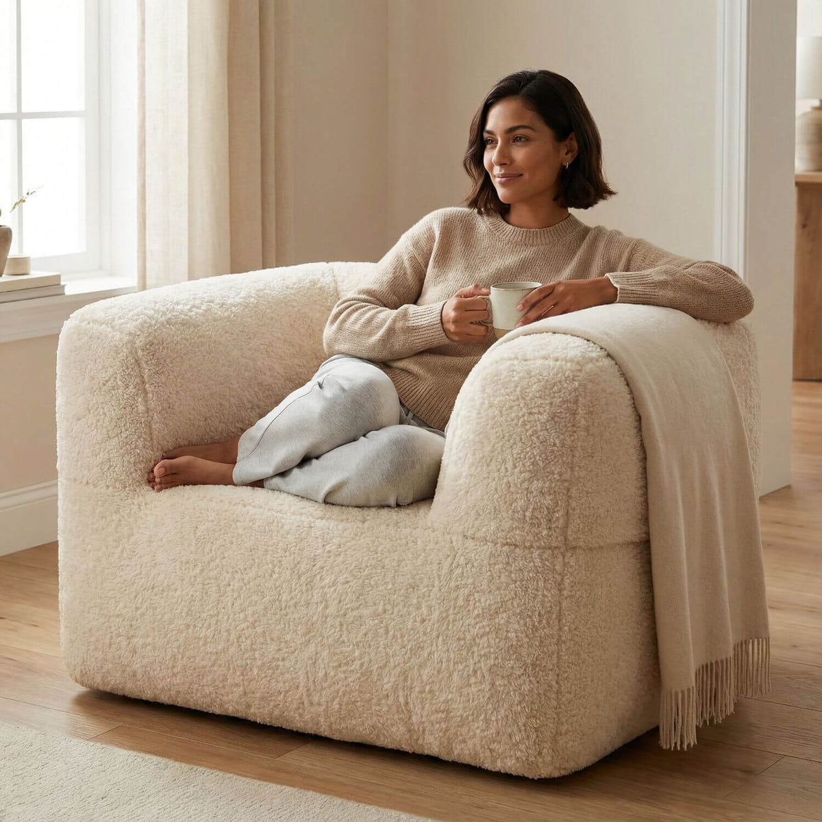 Fauteuil Pouf Fourrure Douceur & Confort