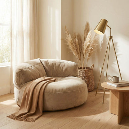Pouf Relax Cuir Jaune AURA