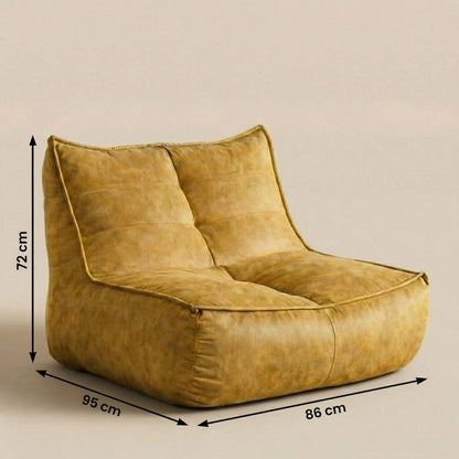 Pouf Salon Cuir Vintage Confortable