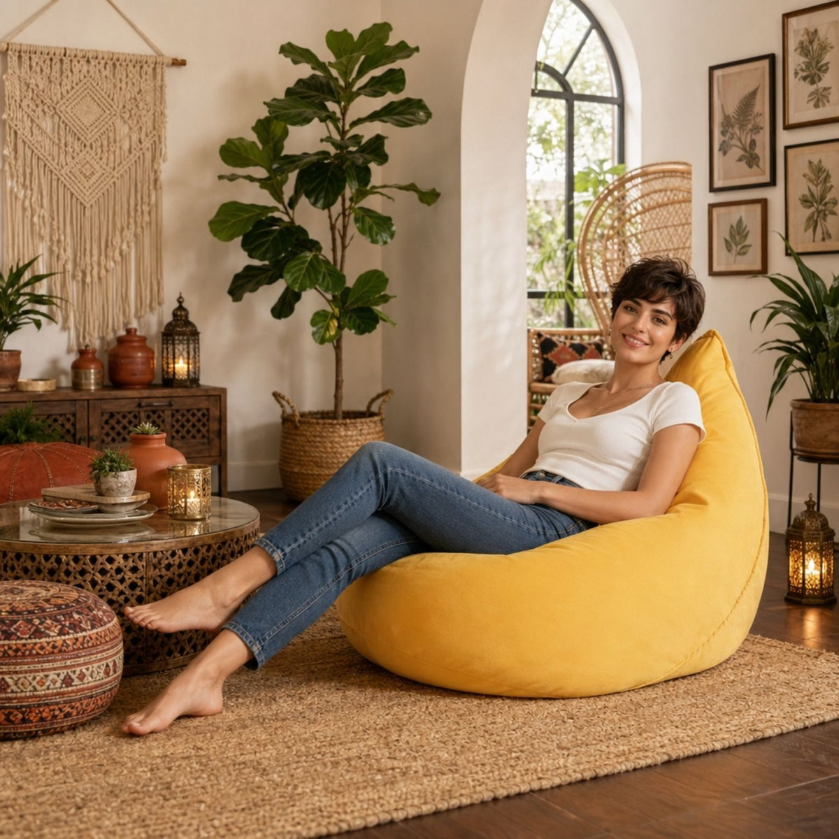Pouf Chaise Longue FLOW Coton Doux Personnalisable