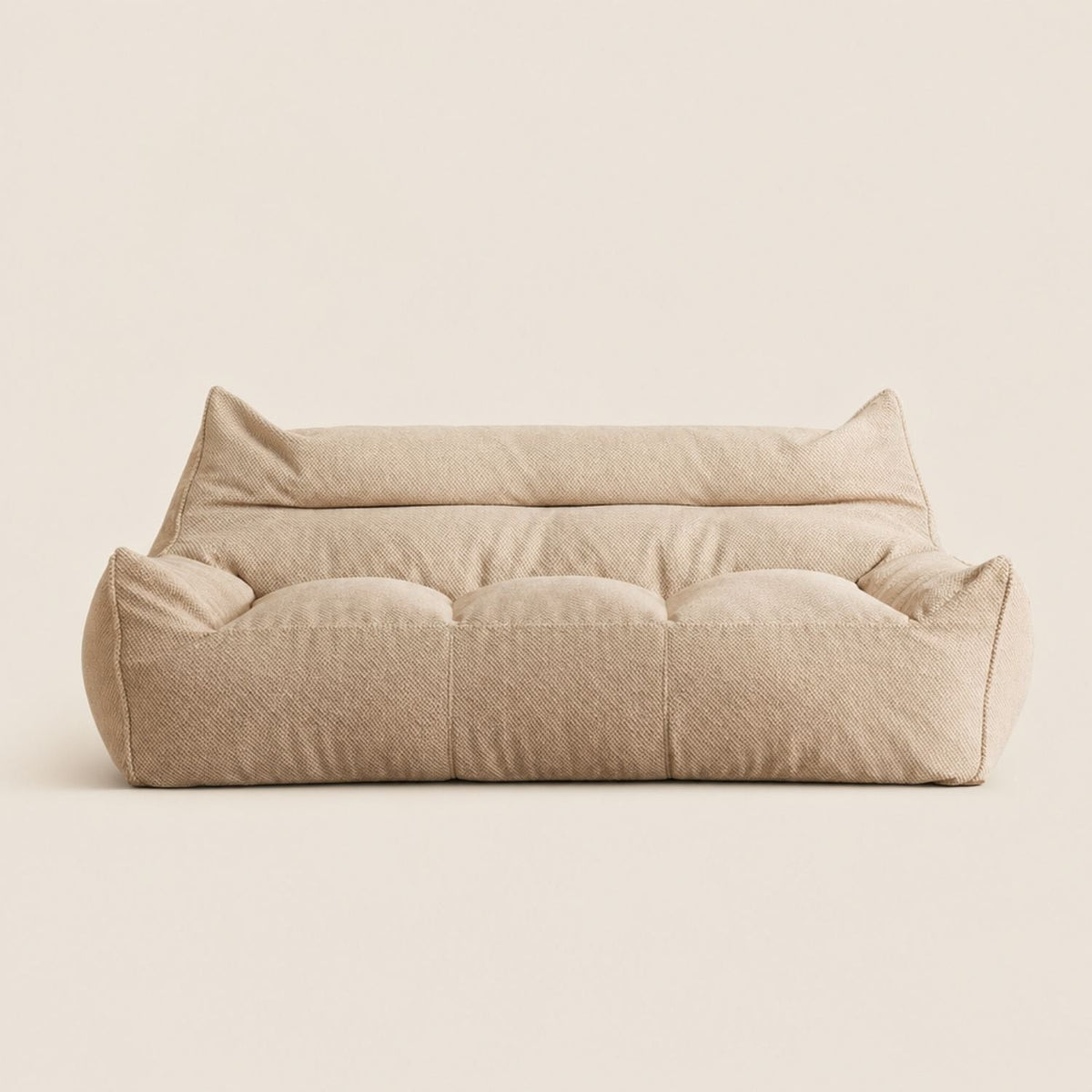 Canapé Pouf 3 Places LOUNGE Velours Côtelé Kaki