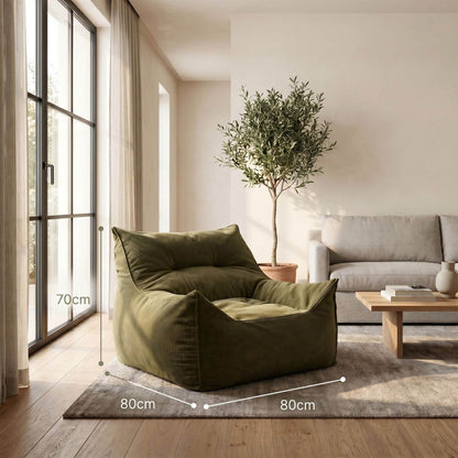 Housse Pouf d'Angle Velours Côtelé NESTA
