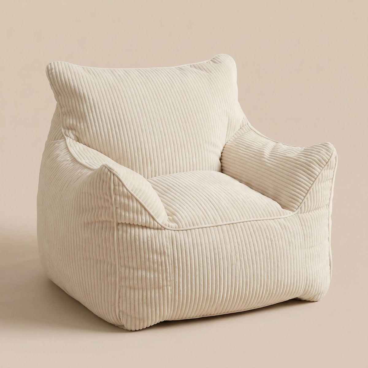 Pouf Fauteuil Rond Velours Côtelé NESTA Orange