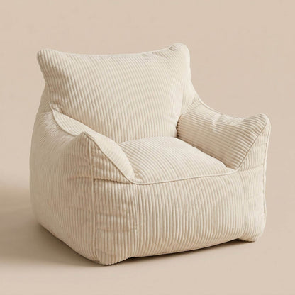 Pouf Fauteuil Rond Velours Côtelé NESTA Orange