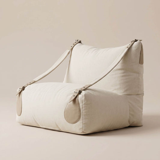 Pouf Méridienne d'Angle Beige NESTA