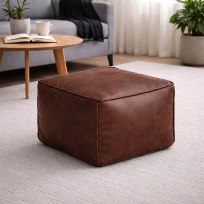 Pouf Carré Confortable Repose-Pieds Salon