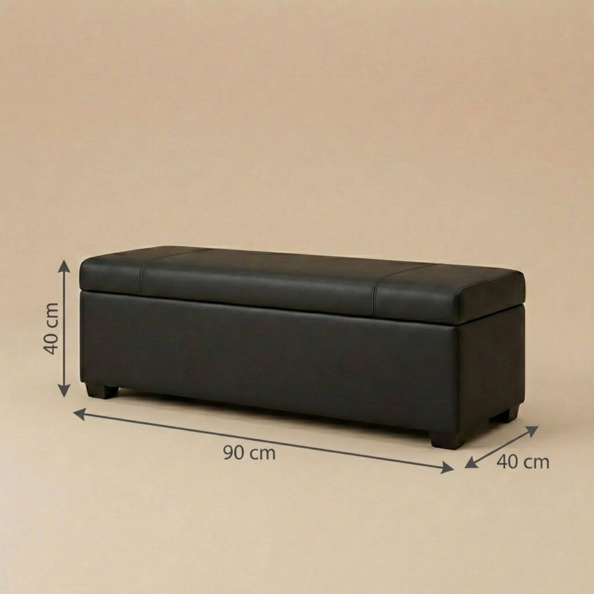 Pouf Coffre Rectangulaire en Cuir - Rangement & Design