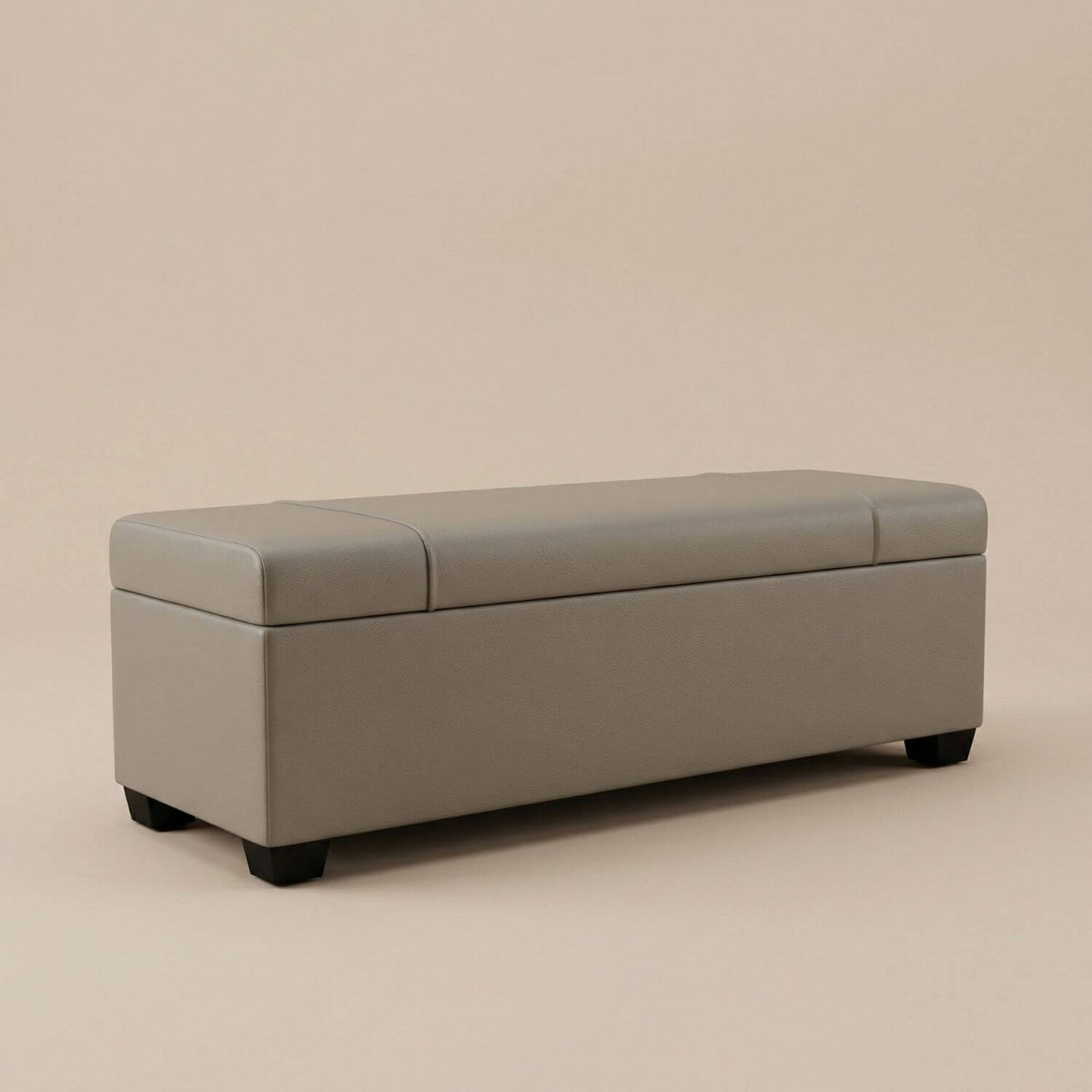 Pouf Coffre Rectangulaire en Cuir - Rangement & Design