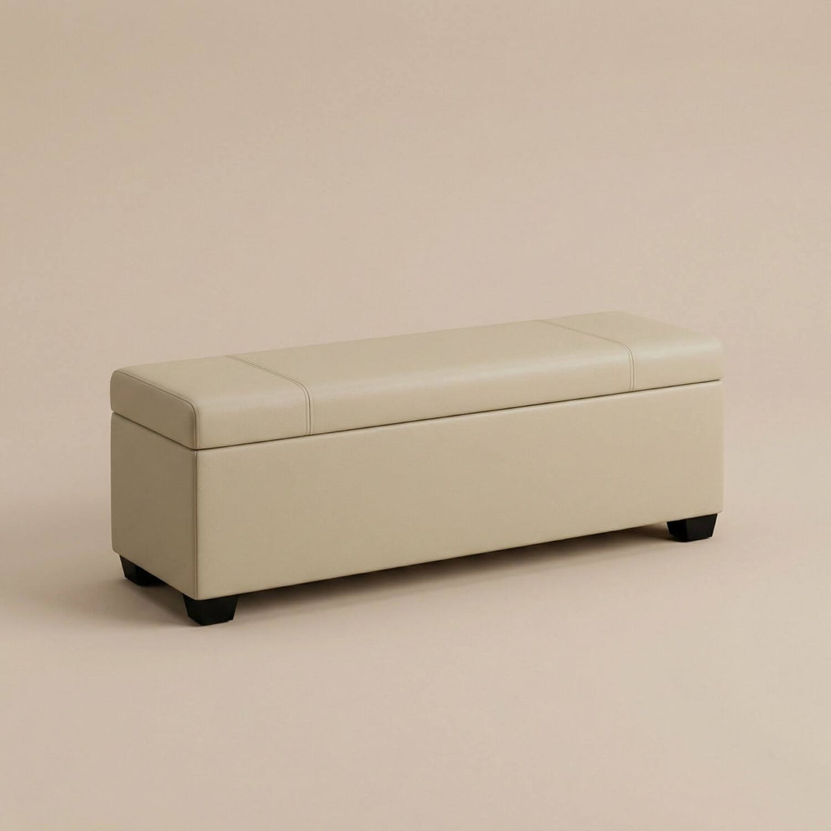 Pouf Coffre Rectangulaire en Cuir - Rangement & Design