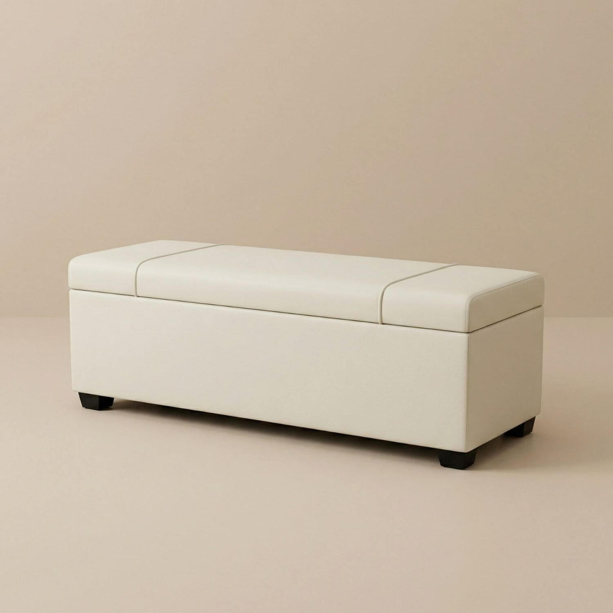 Pouf Coffre Rectangulaire en Cuir - Rangement & Design