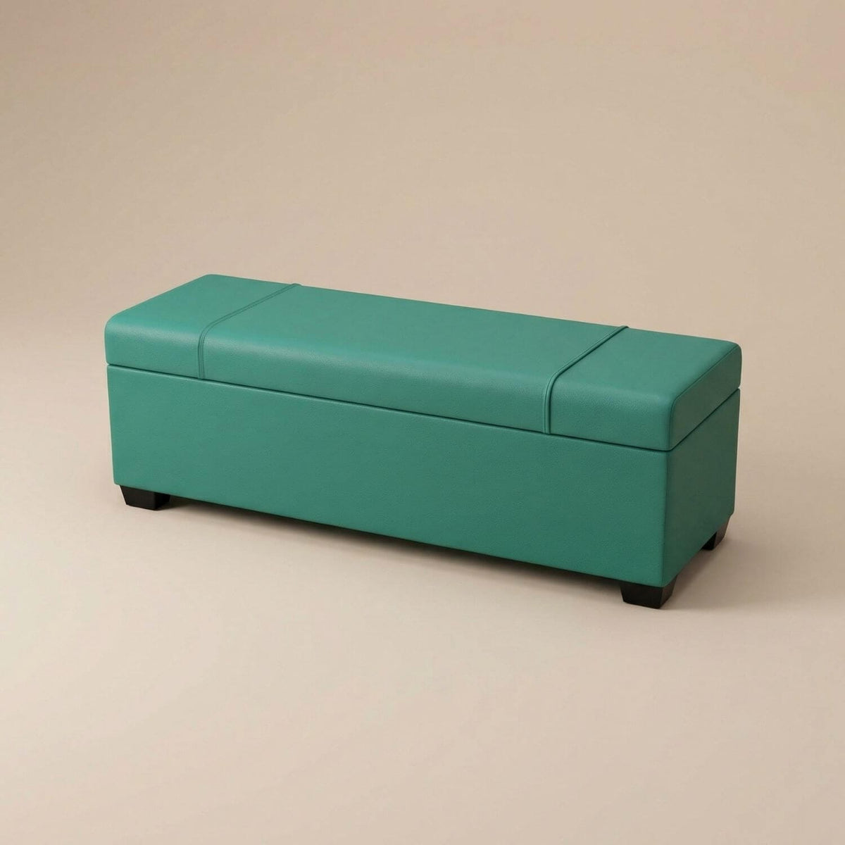 Pouf Coffre Rectangulaire en Cuir - Rangement & Design