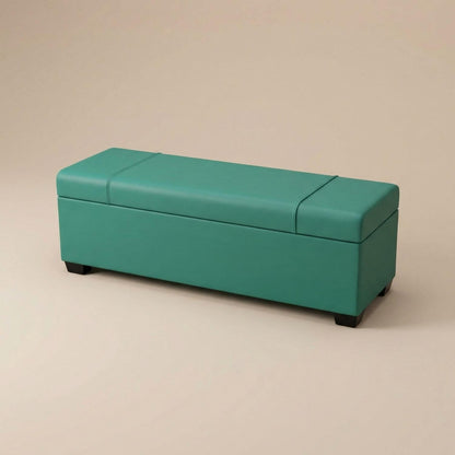 Pouf Coffre Rectangulaire en Cuir - Rangement & Design