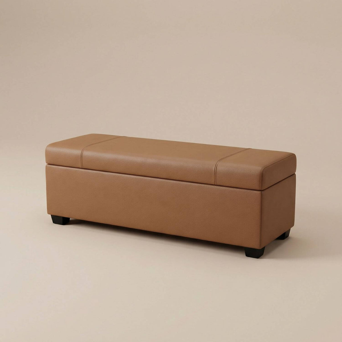 Pouf Coffre Rectangulaire en Cuir - Rangement & Design