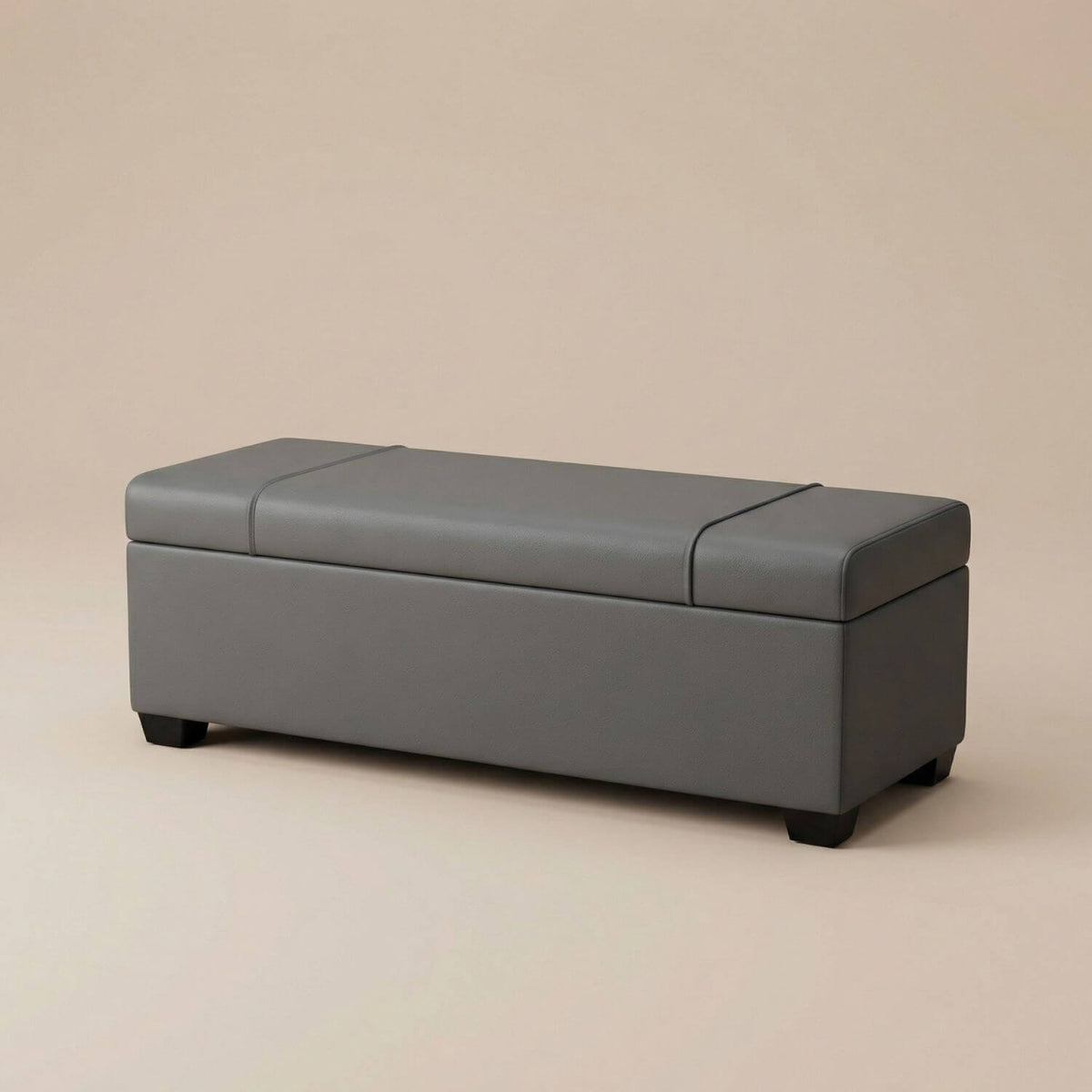 Pouf Coffre Rectangulaire en Cuir - Rangement & Design