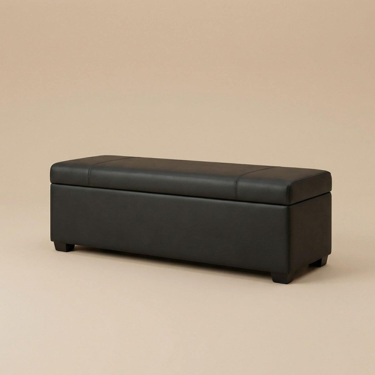Pouf Coffre Rectangulaire en Cuir - Rangement & Design