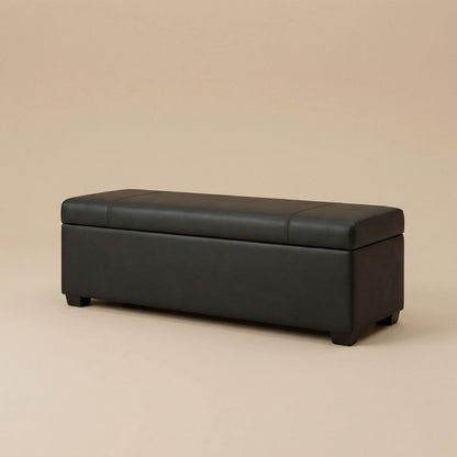 Pouf Coffre Rectangulaire en Cuir - Rangement & Design