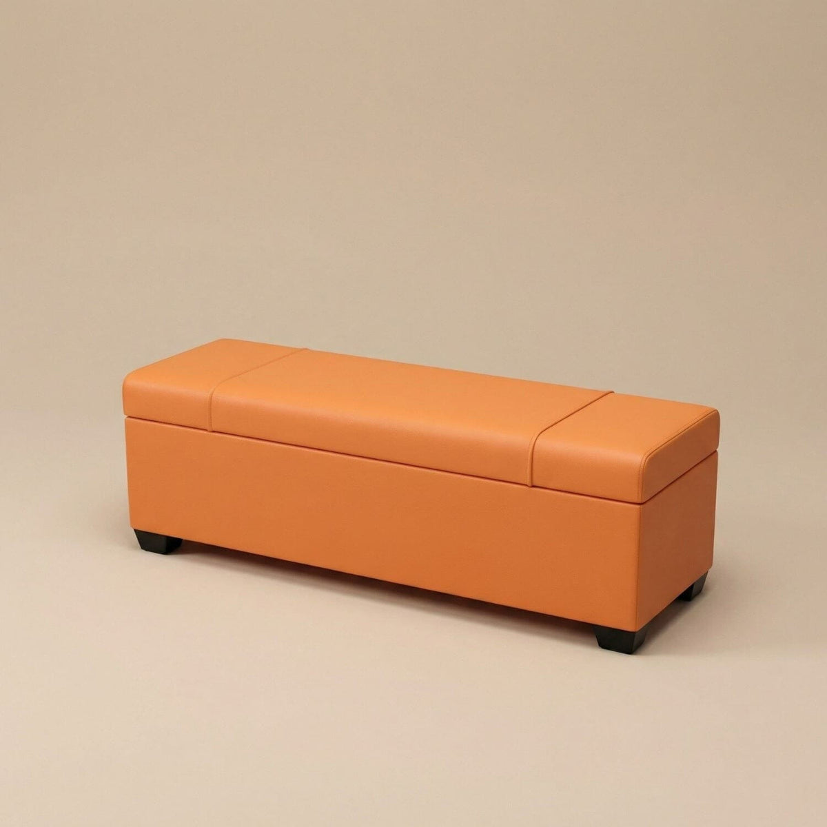 Pouf Coffre Rectangulaire en Cuir - Rangement & Design