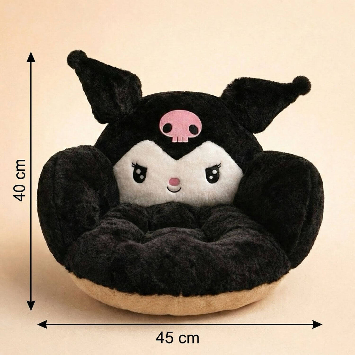 Pouf Enfant Coin Lecture Noir Confortable