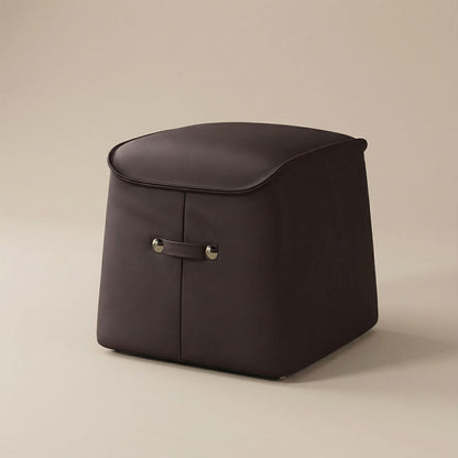 Pouf Carré Design en Cuir - Siège d'appoint & Repose-pieds