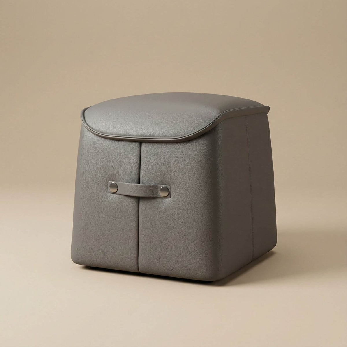 Pouf Carré Design en Cuir - Siège d'appoint & Repose-pieds