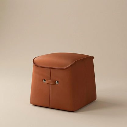 Pouf Carré Design en Cuir - Siège d'appoint & Repose-pieds