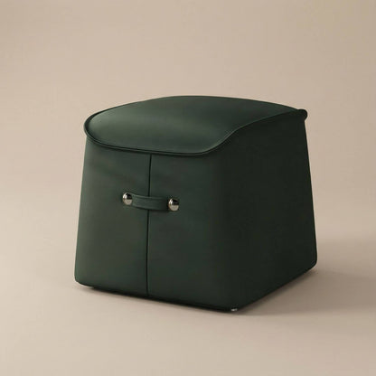 Pouf Carré Design en Cuir - Siège d'appoint & Repose-pieds