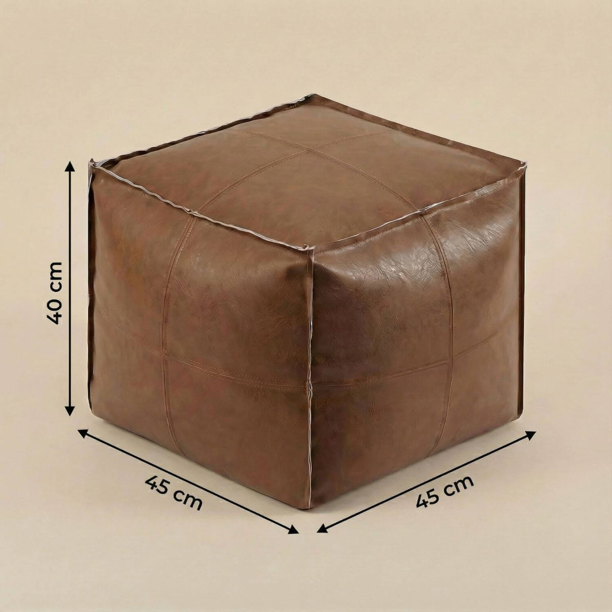 Pouf Cube Cuir Marocain Repose-Pied Design