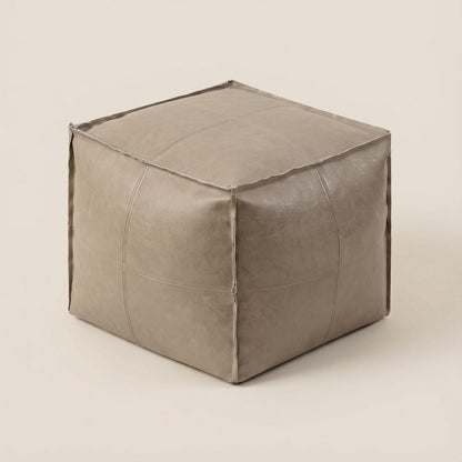 Pouf Cube Cuir Marocain Repose-Pied Design