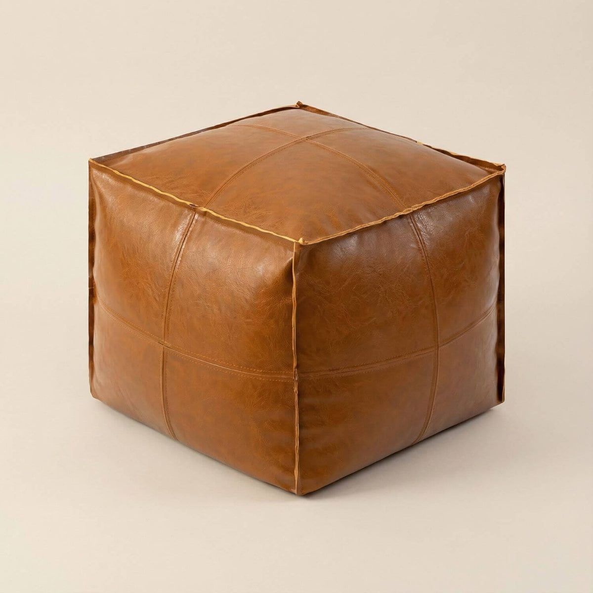 Pouf Cube Cuir Marocain Repose-Pied Design
