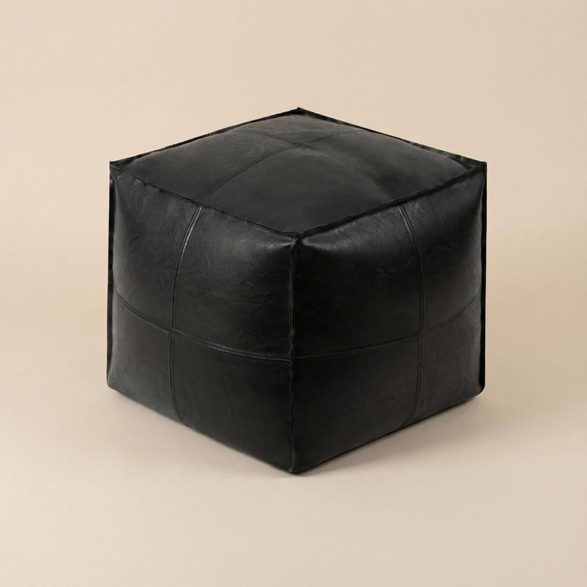 Pouf Cube Cuir Marocain Repose-Pied Design