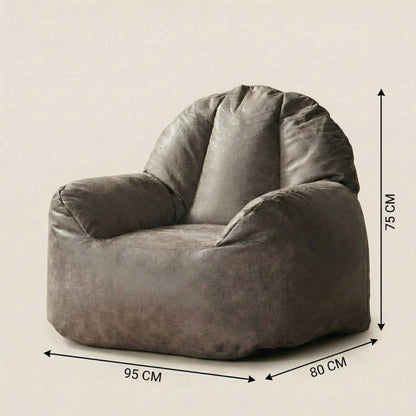 Pouf Cuir Premium Personnalisable - Housse Vide Jaune