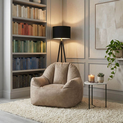 Pouf Cuir Premium Personnalisable - Housse Vide Jaune