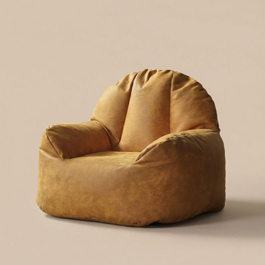 Pouf Cuir Premium Personnalisable - Housse Vide Jaune
