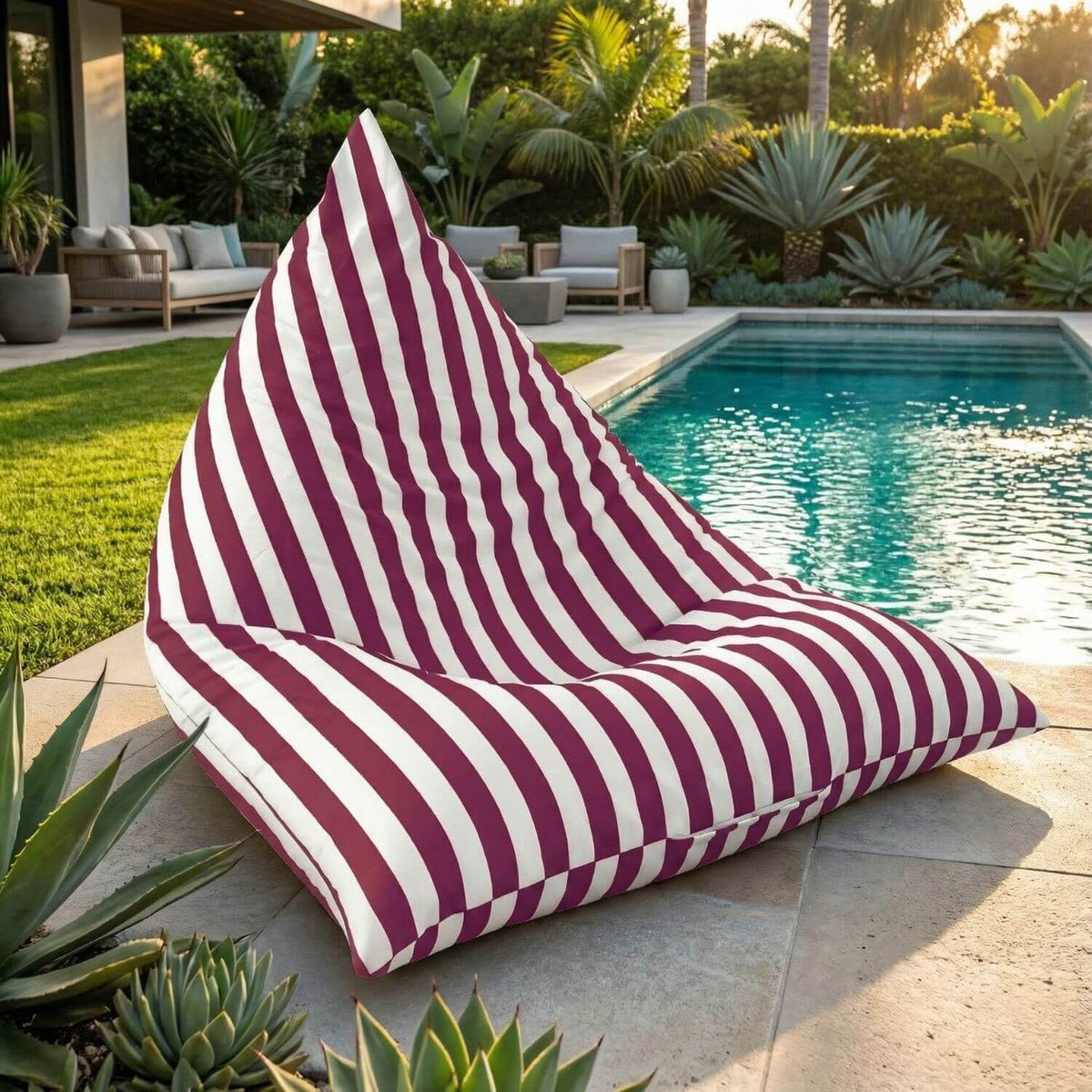 Pouf Extérieur Rayé Personnalisable
