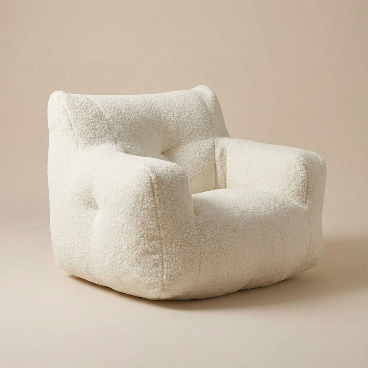 Pouf Fauteuil Enfant Bouclette Blanc