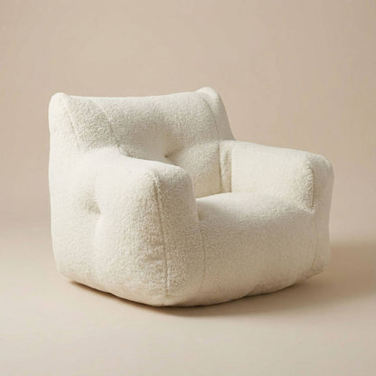 Pouf Fauteuil Enfant Bouclette Blanc