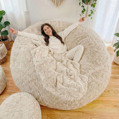 Pouf Géant XXL Bouclette Confortable