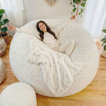 Pouf Géant XXL Bouclette Confortable