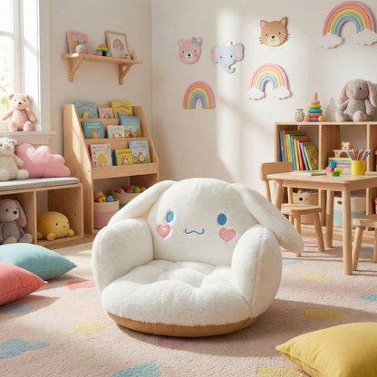Pouf Enfant Blanc MINI pour Lecture et Détente