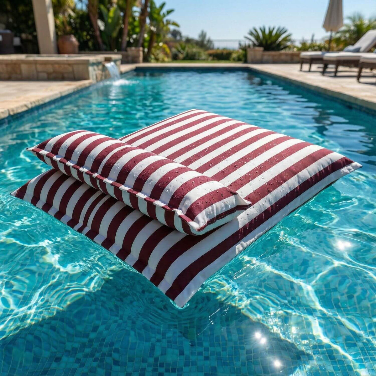 Pouf Piscine Rayé Confort Absolu - Housse 140x180cm